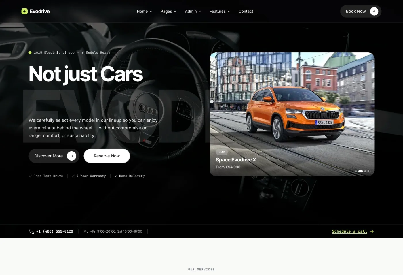 Evodrive homepage